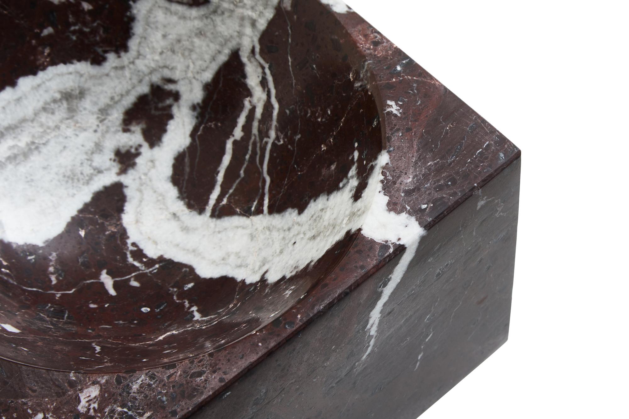 Salmo Square Red Marble Bowl
 7