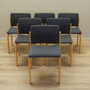 6x Vintage Chair Wood Textile Grey 1980s 1