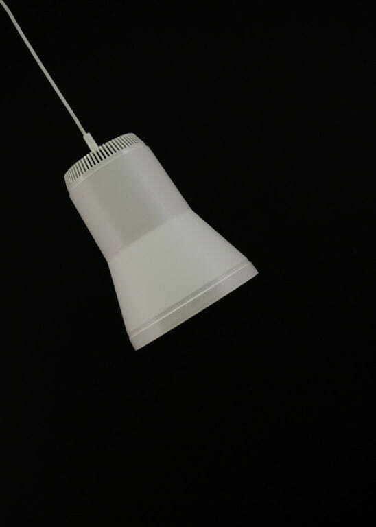 Vintage pendant lamp plastic white 1970s 
 4