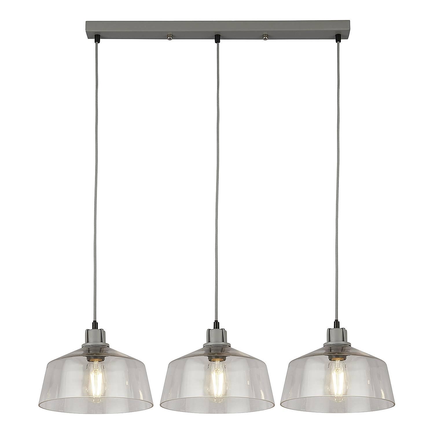 Odeon 3-light pendant light steel gray 3