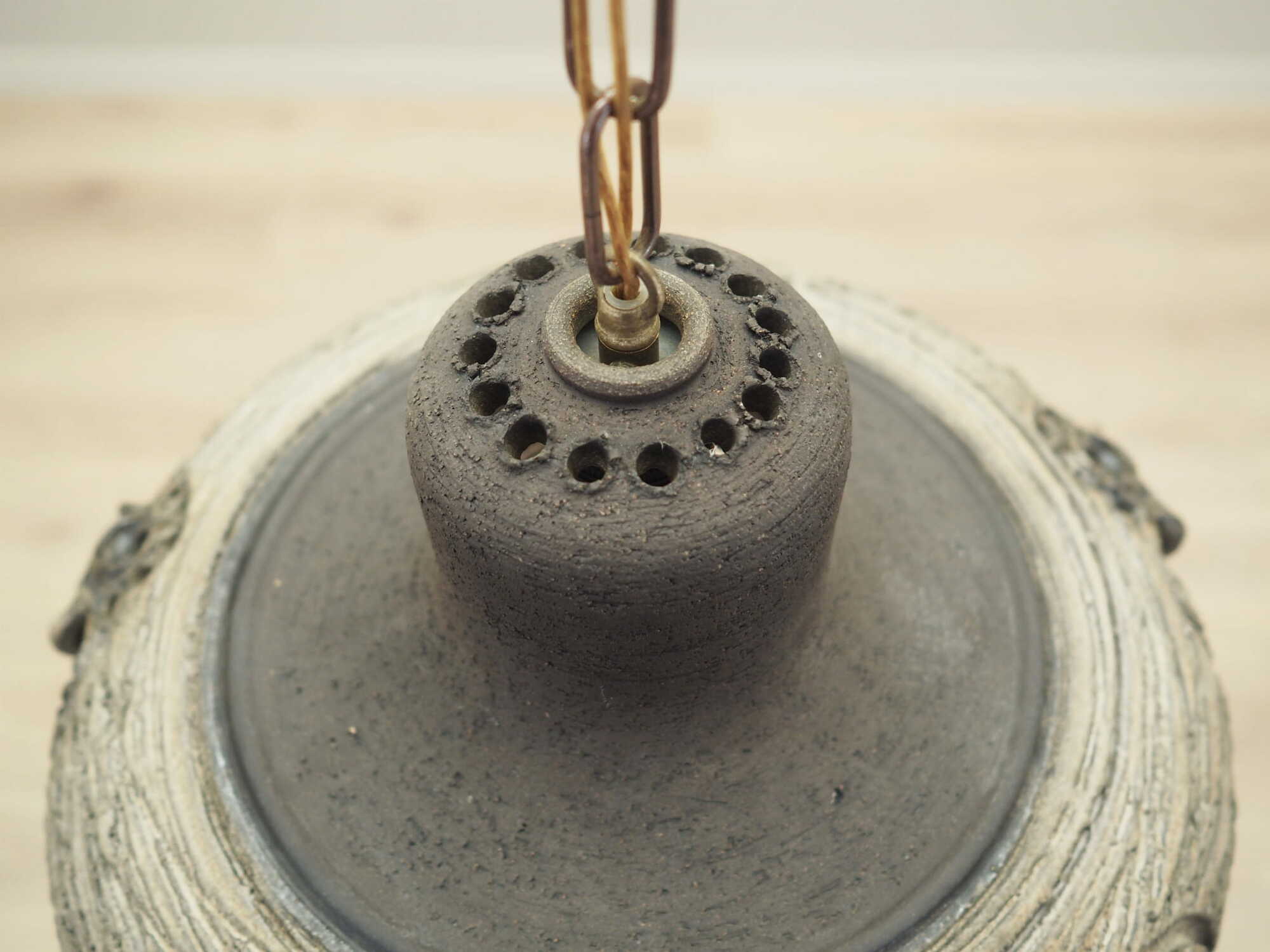 Vintage Pendant Lamp Ceramic Grey 1960s 8