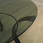 Vintage coffee table Glass Metal Grey 1970s 9