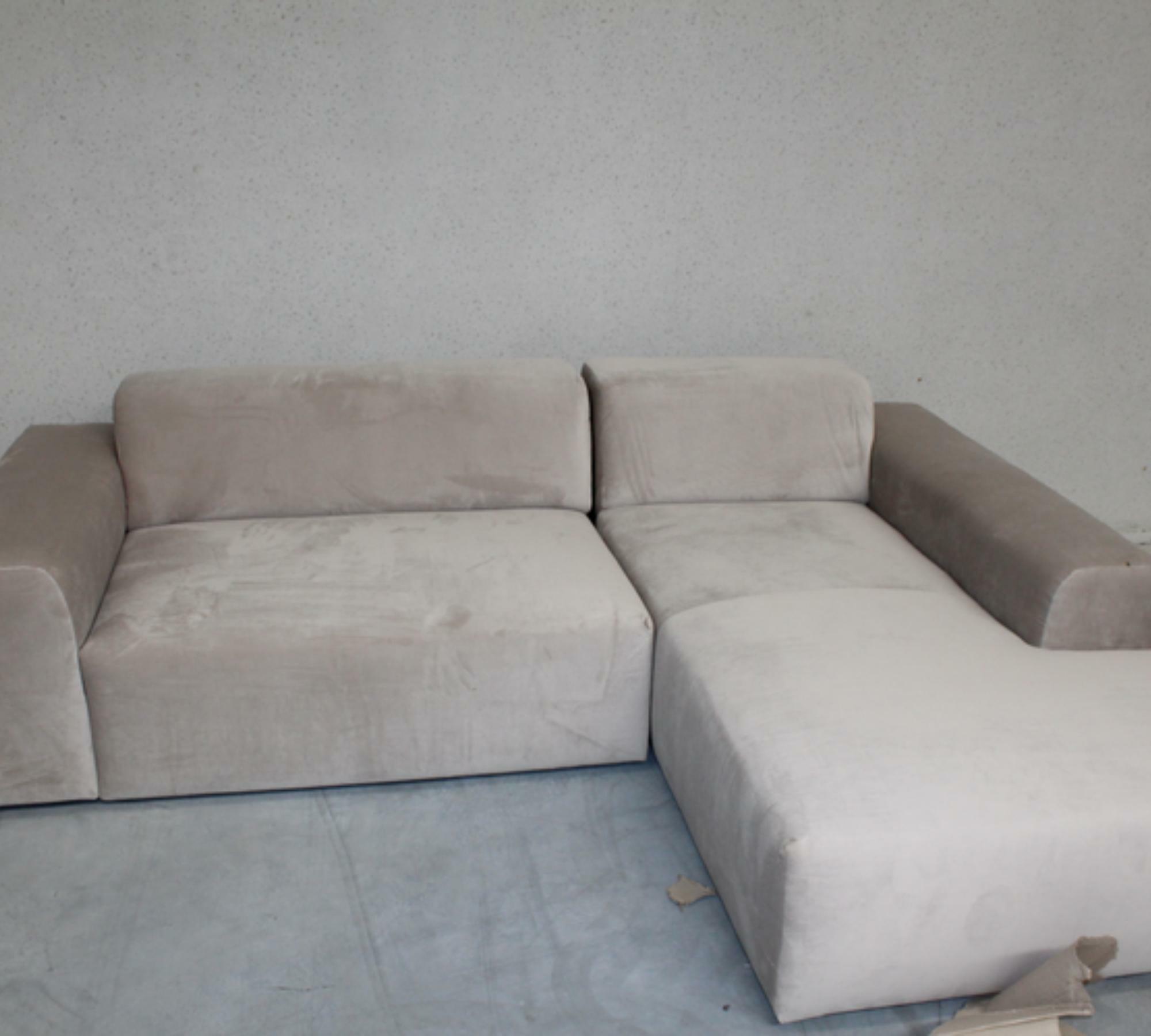 2-Sitzer Karen Récamiere Rechts Samt Beige 8