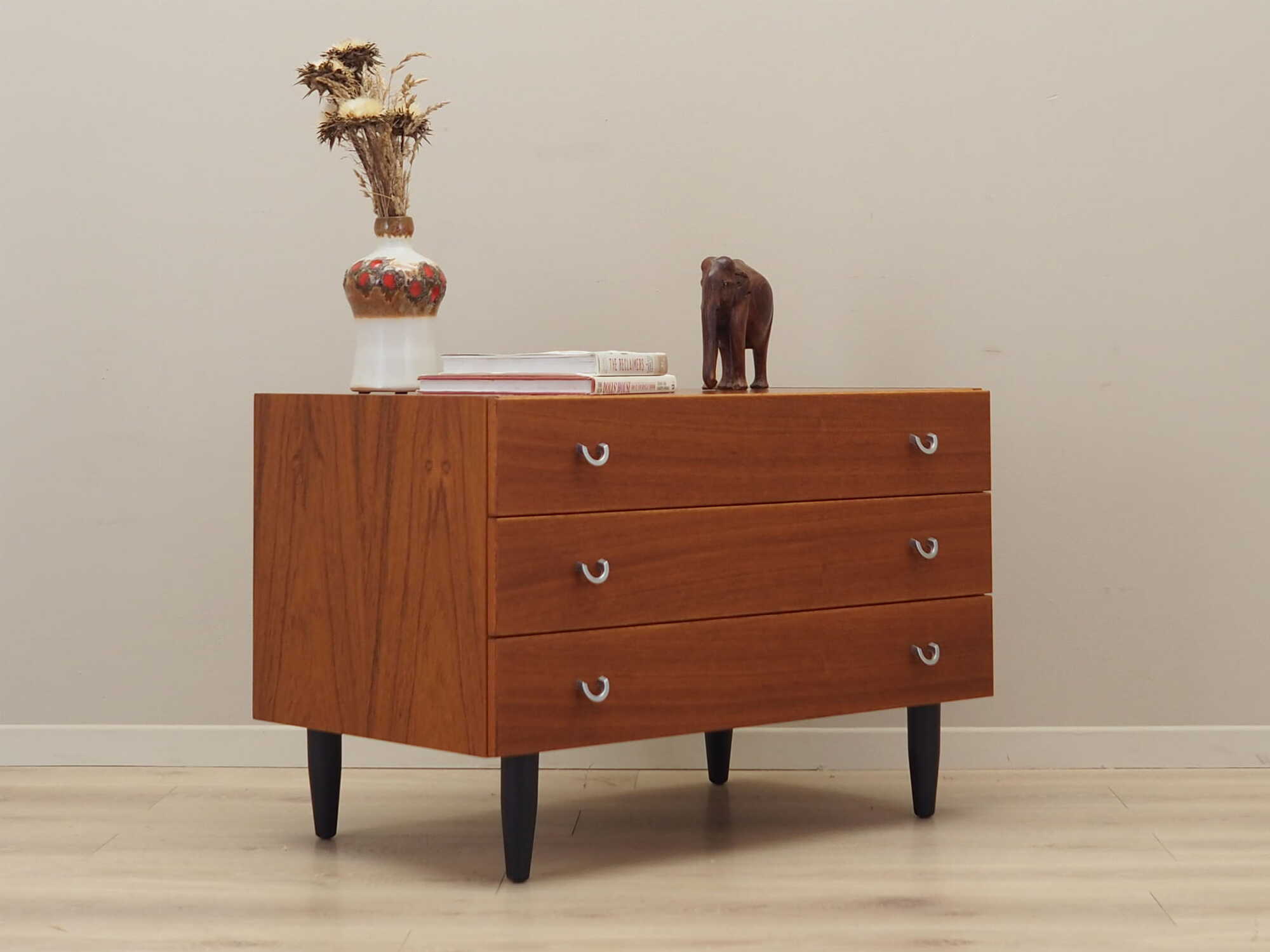 Vintage Kommode Teakholz Braun 1970er Jahre 4