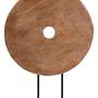 Fidel Distressed White Carved Wood Große Runde Skulptur
 3