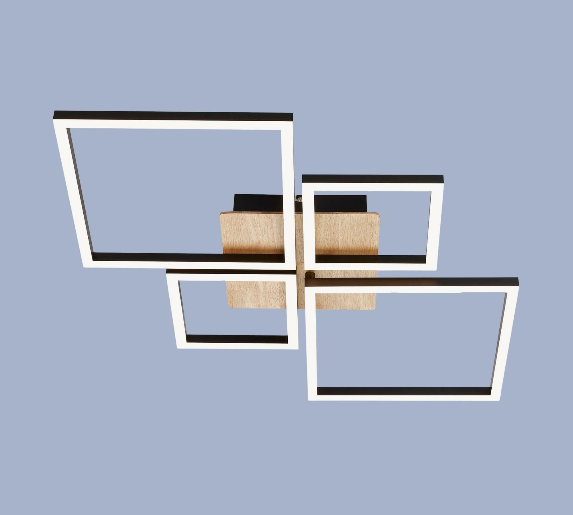 LED Deckenleuchte in Rahmenform Holzoptik II 2