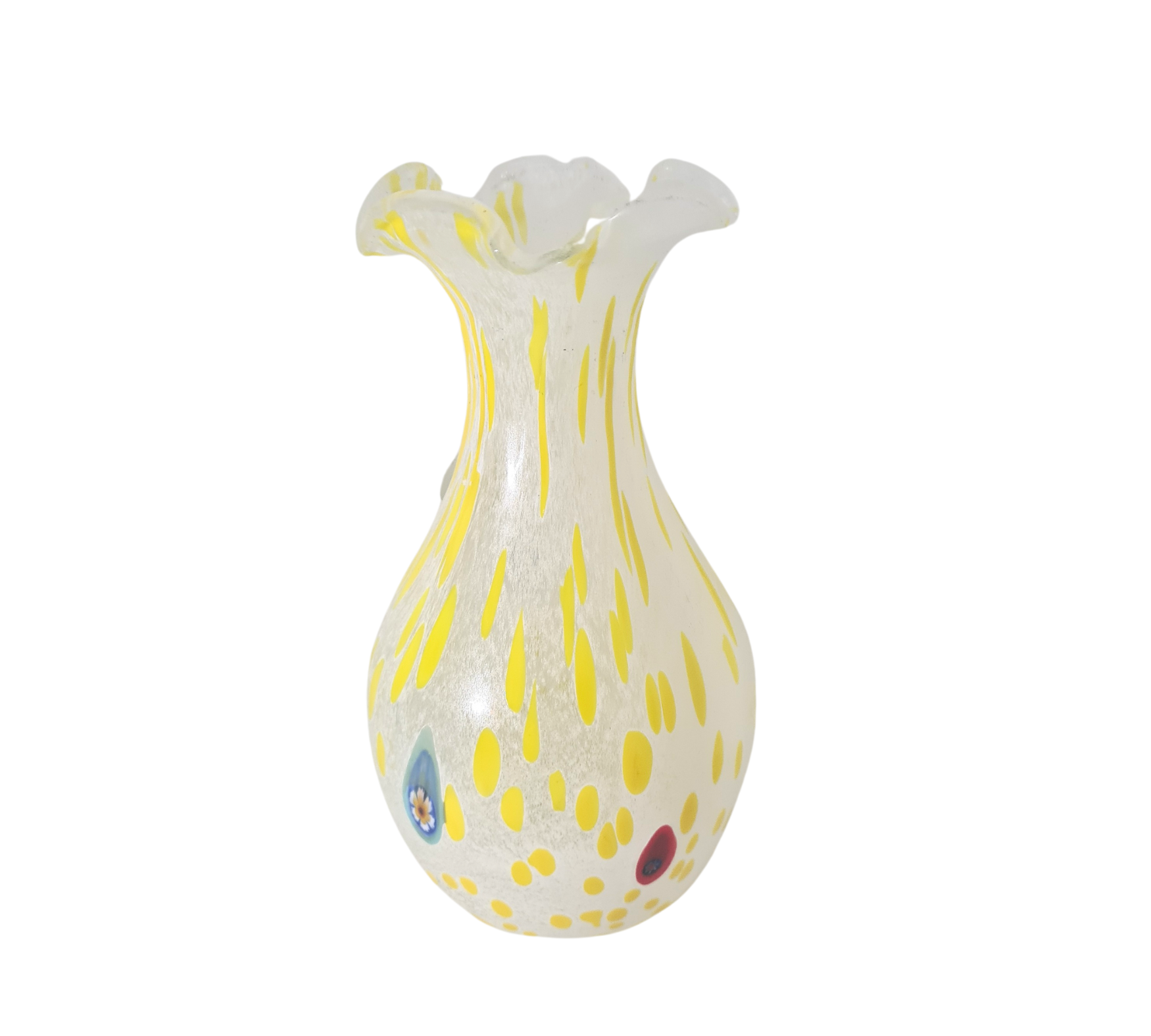 Vase Muranoglas Gelb Gemustert 1