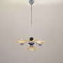 Vintage chandelier glass metal yellow 1970s 2
