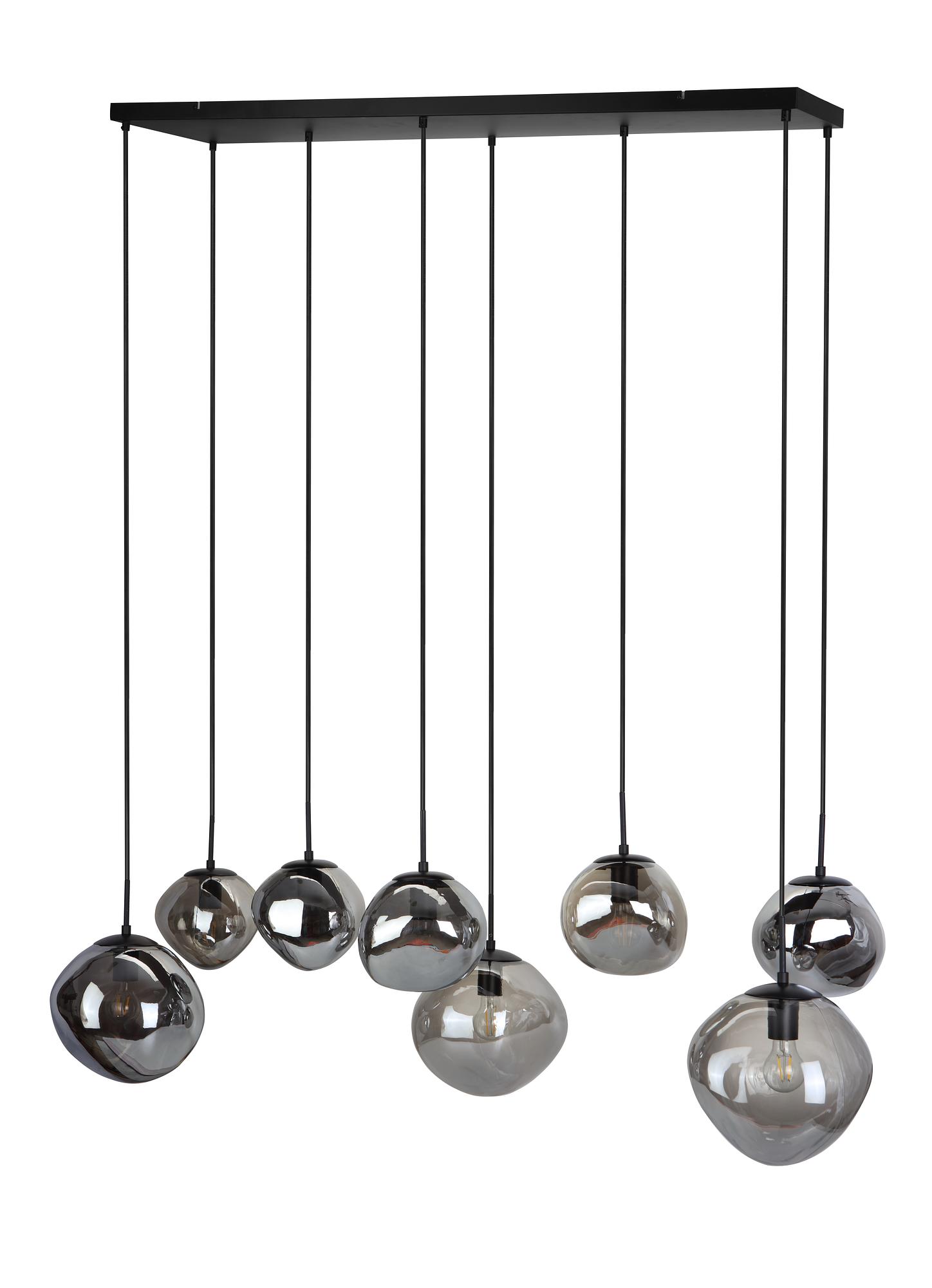 Lampada a sospensione vetro fumé grigio 1