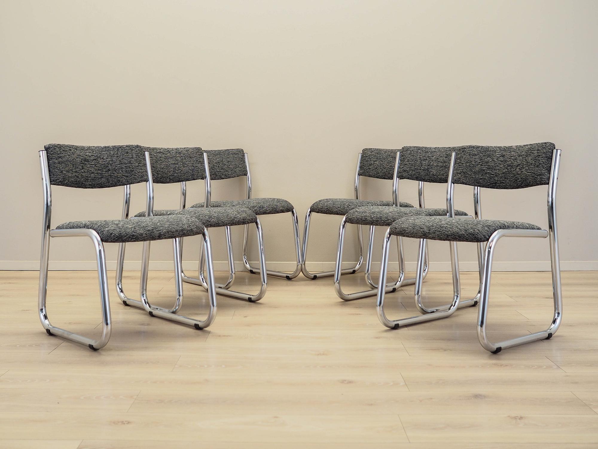 6x Chair Set Wood Brown 1980s 1