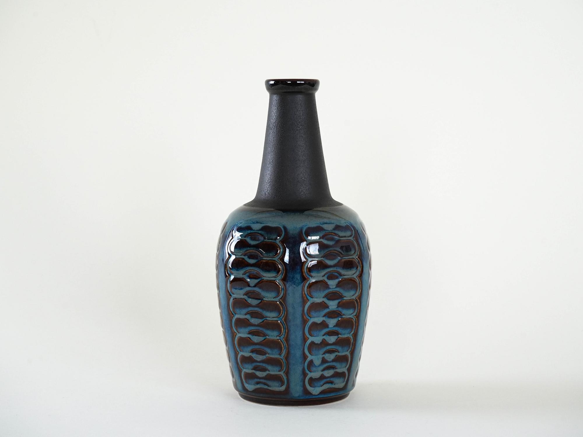 Vase Steinzeug Blau 3