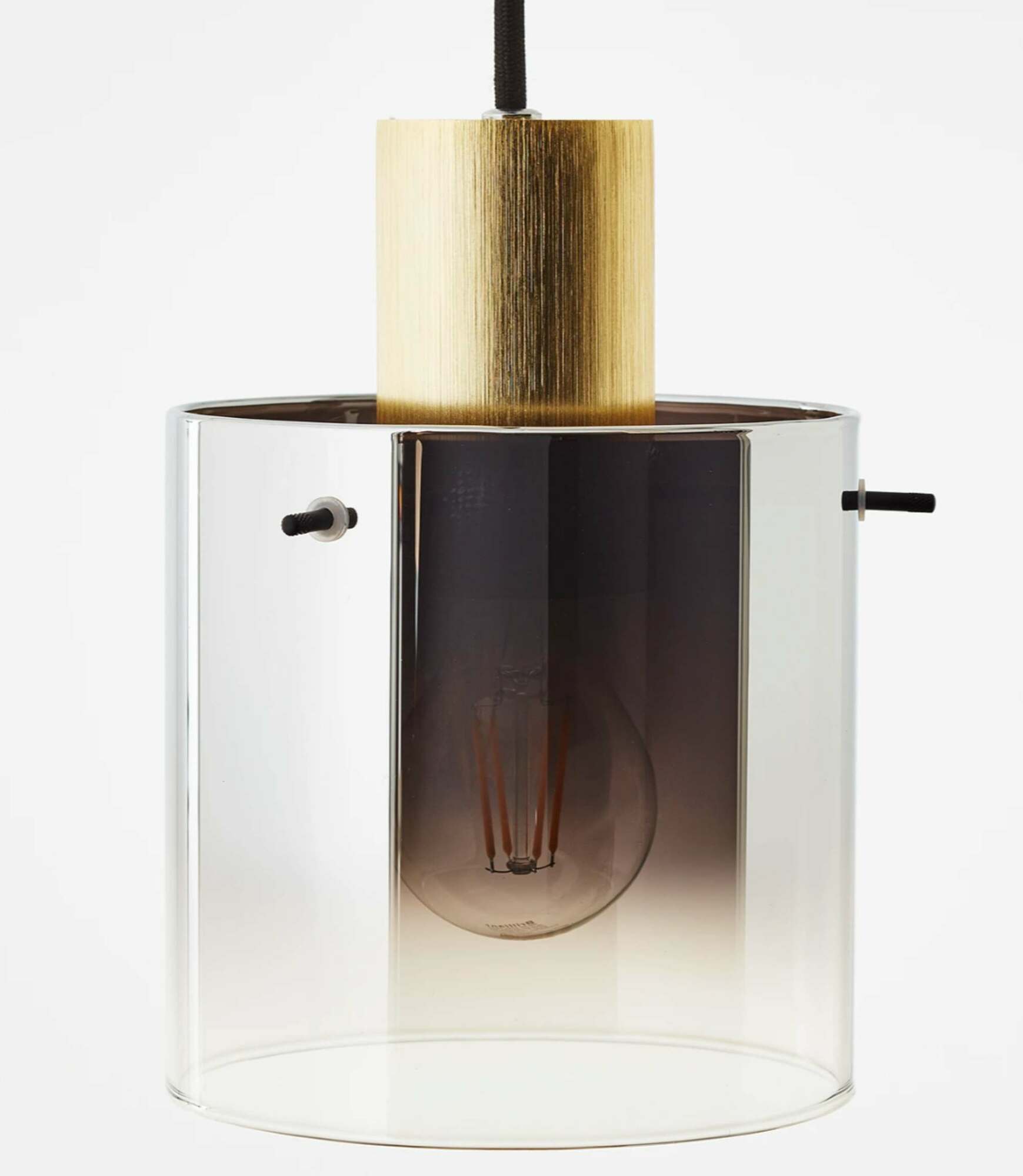 Pendant lamp 1-light smoked glass aluminum 4