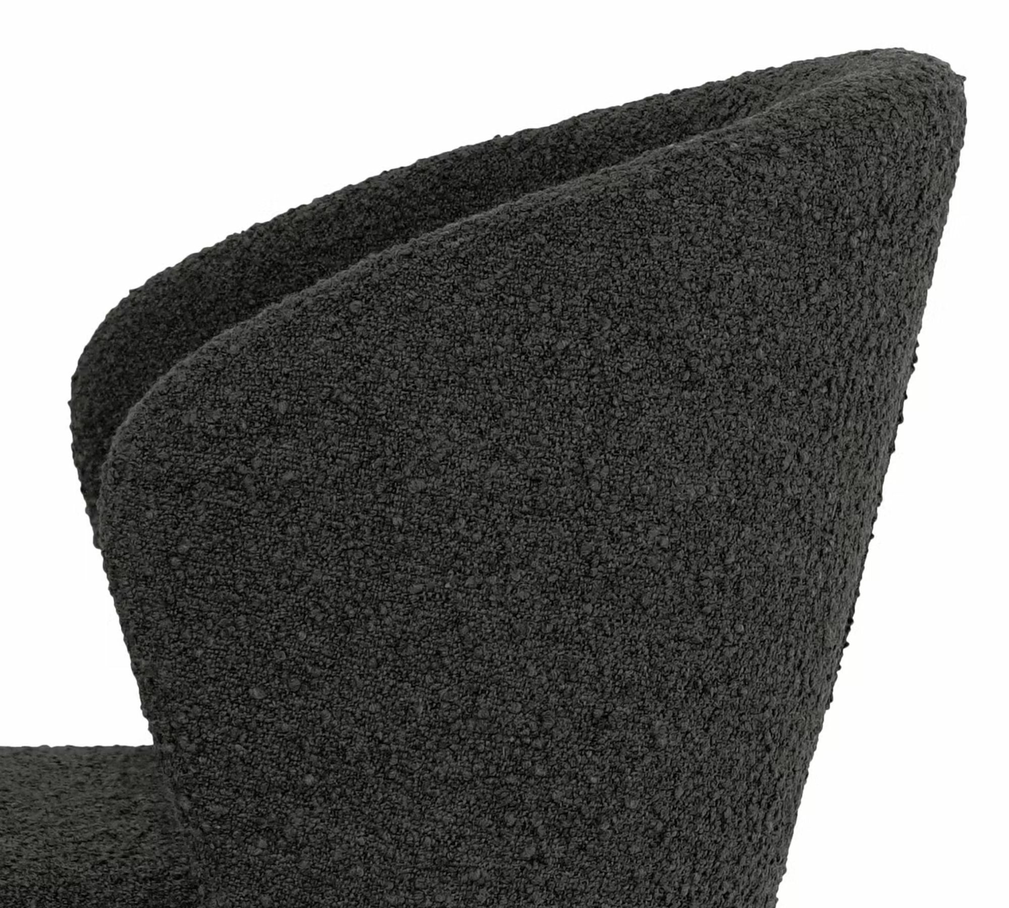 2x Mareth Polsterstuhl Mareth Metall Bouclé Schwarz 6