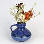 Vintage Blumenvase Porzellan Blau 1970er Jahre 2