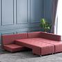 Manama Corner Sofa Bed Right - Claret Red 2