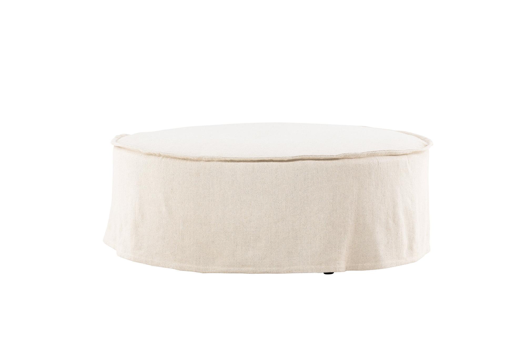 Vindö Ottoman Beige Leinen ⌀101cm 7