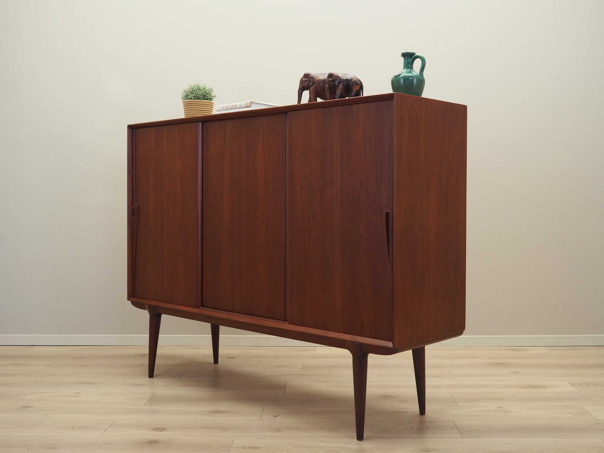 Vintage Highboard Teakholz Braun 1970er Jahre 3