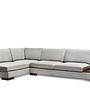 Tulip Ecksofa Links mit Hocker Hellgrau 8