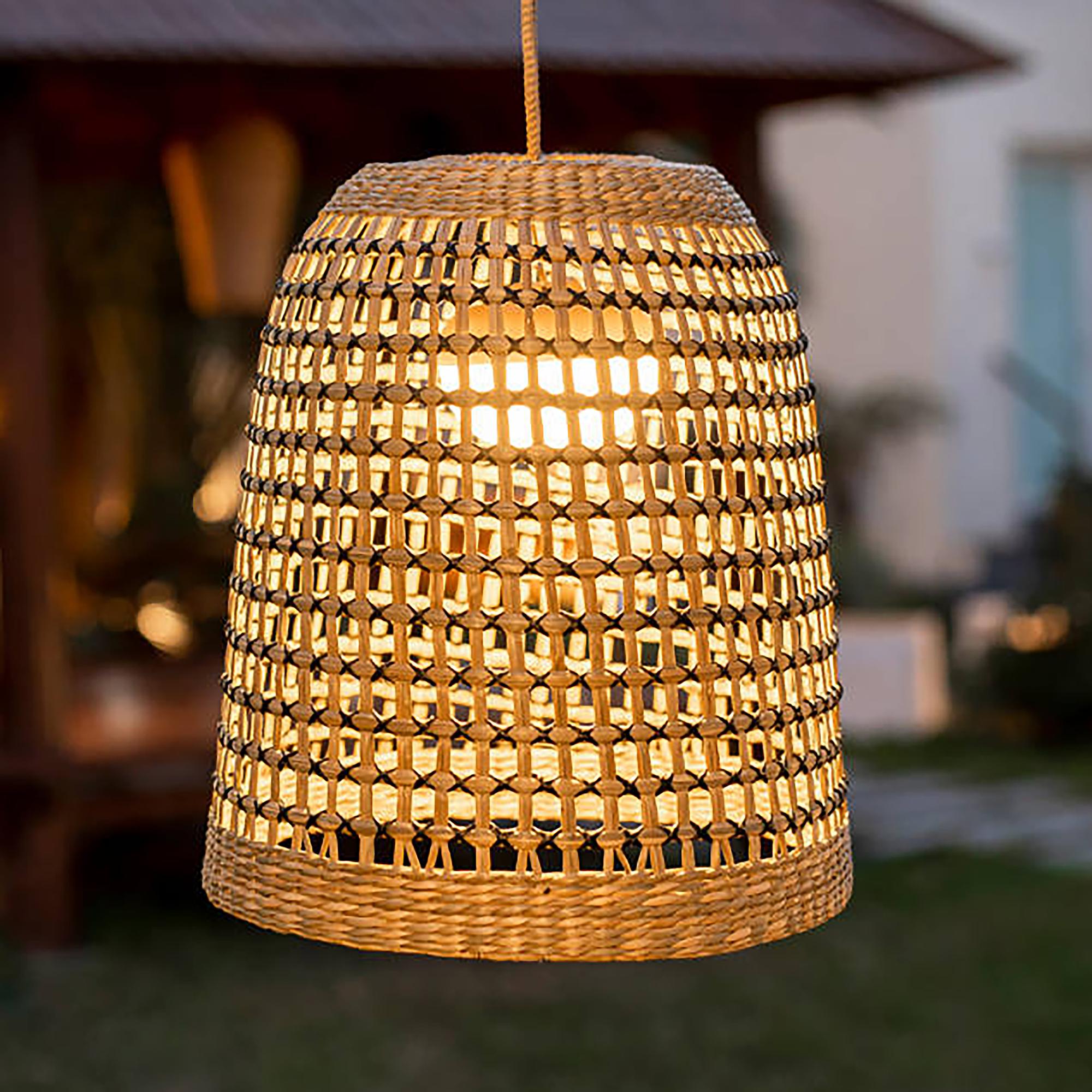 Außenpendelleuchte Positano Rattan 1