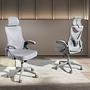 Swiveling office chair fabric gray 2