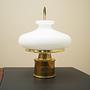 Oil table lamp metal glass 1950s 1