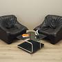 Armchair Leather Black 1960s 1