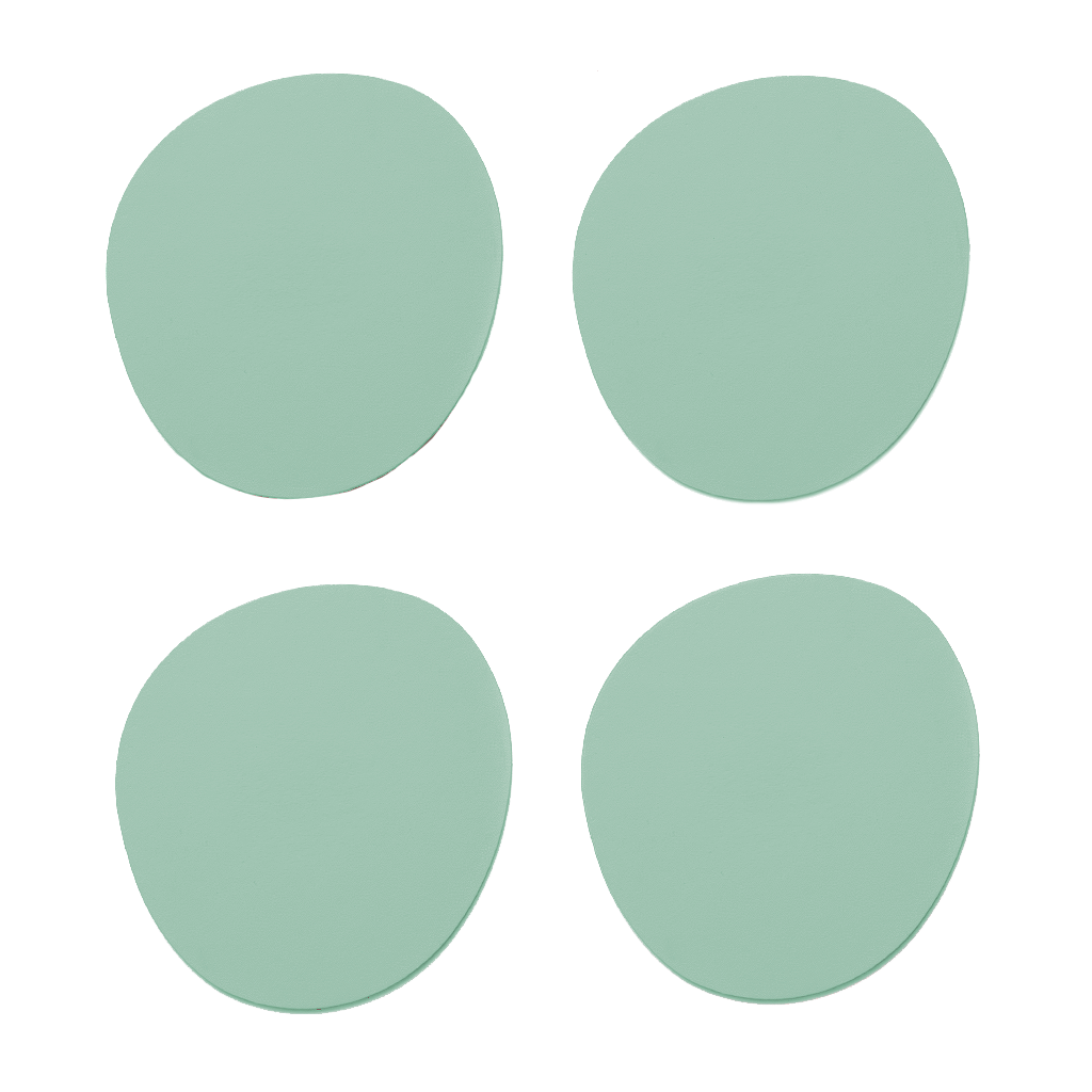 4x Stone Untersetzer 100% Recyceltes Leder Mint 1