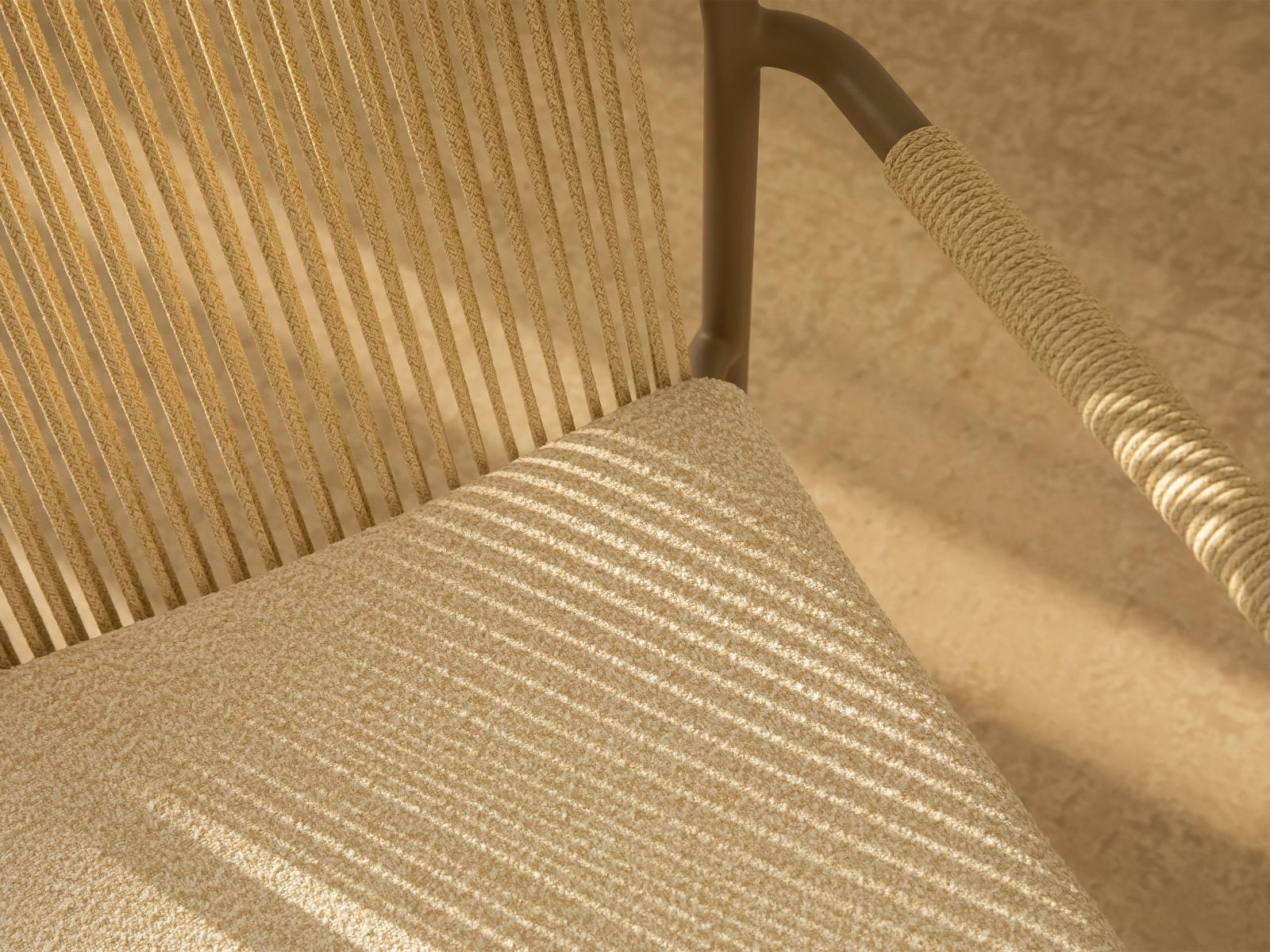 Sedia da giardino Peralta poliestere crema 57x62x83 cm 5