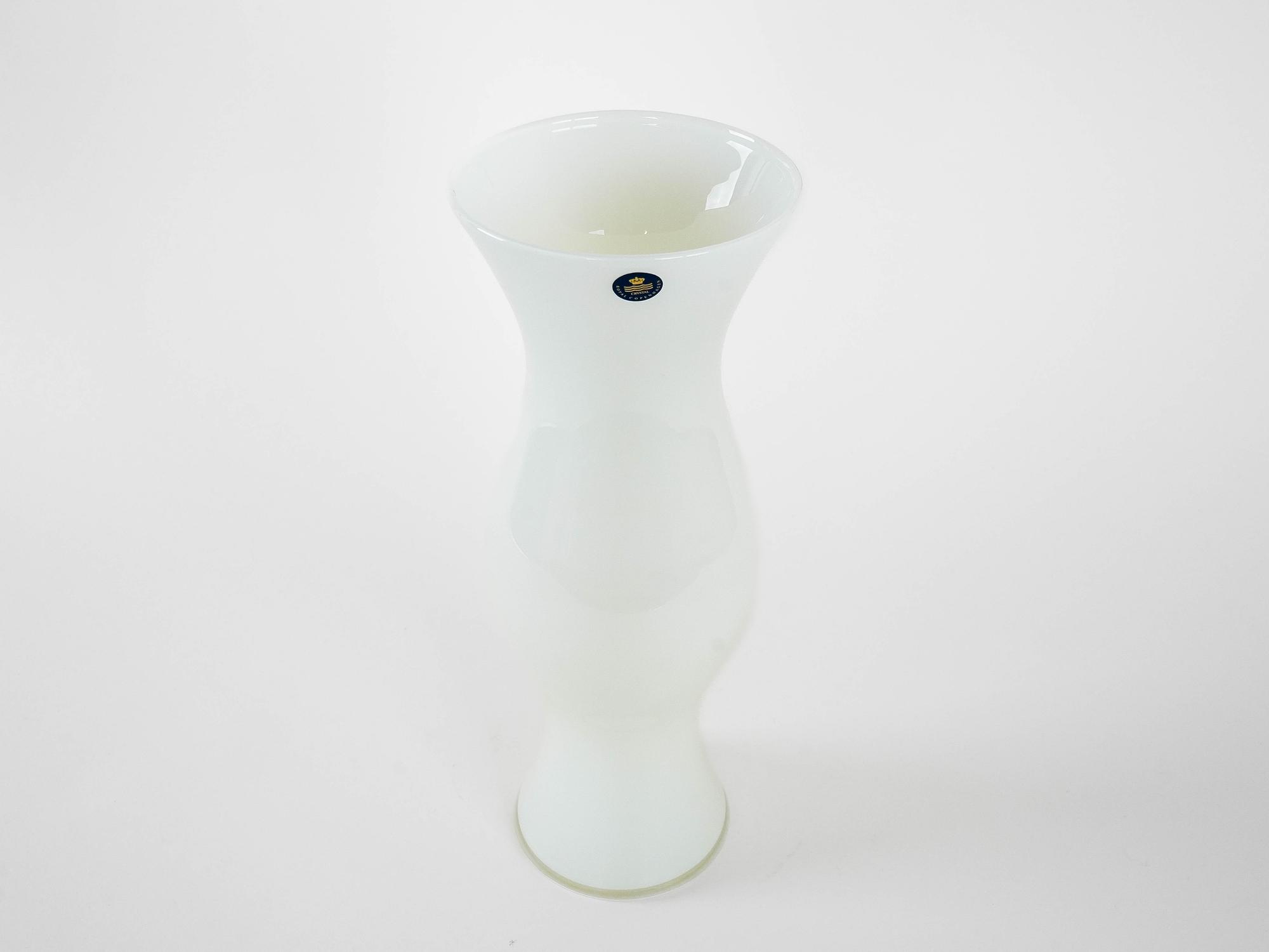 Glass vase White 1970s 4