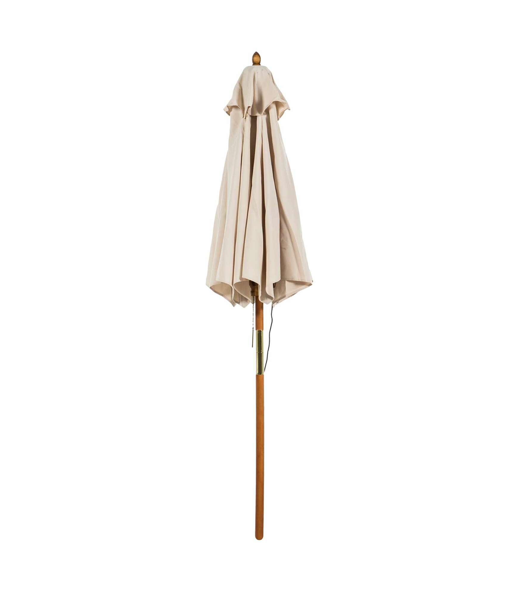 Sonnenschirm Textil Holz Beige 1