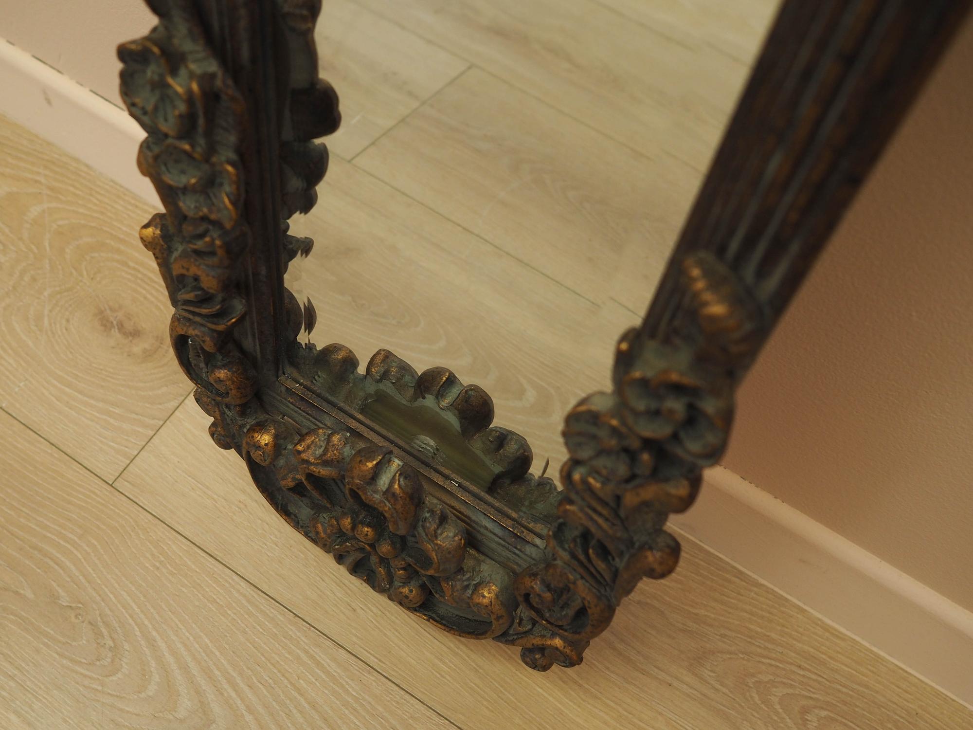 Mirror in Brown Wooden Frame 1960s 6