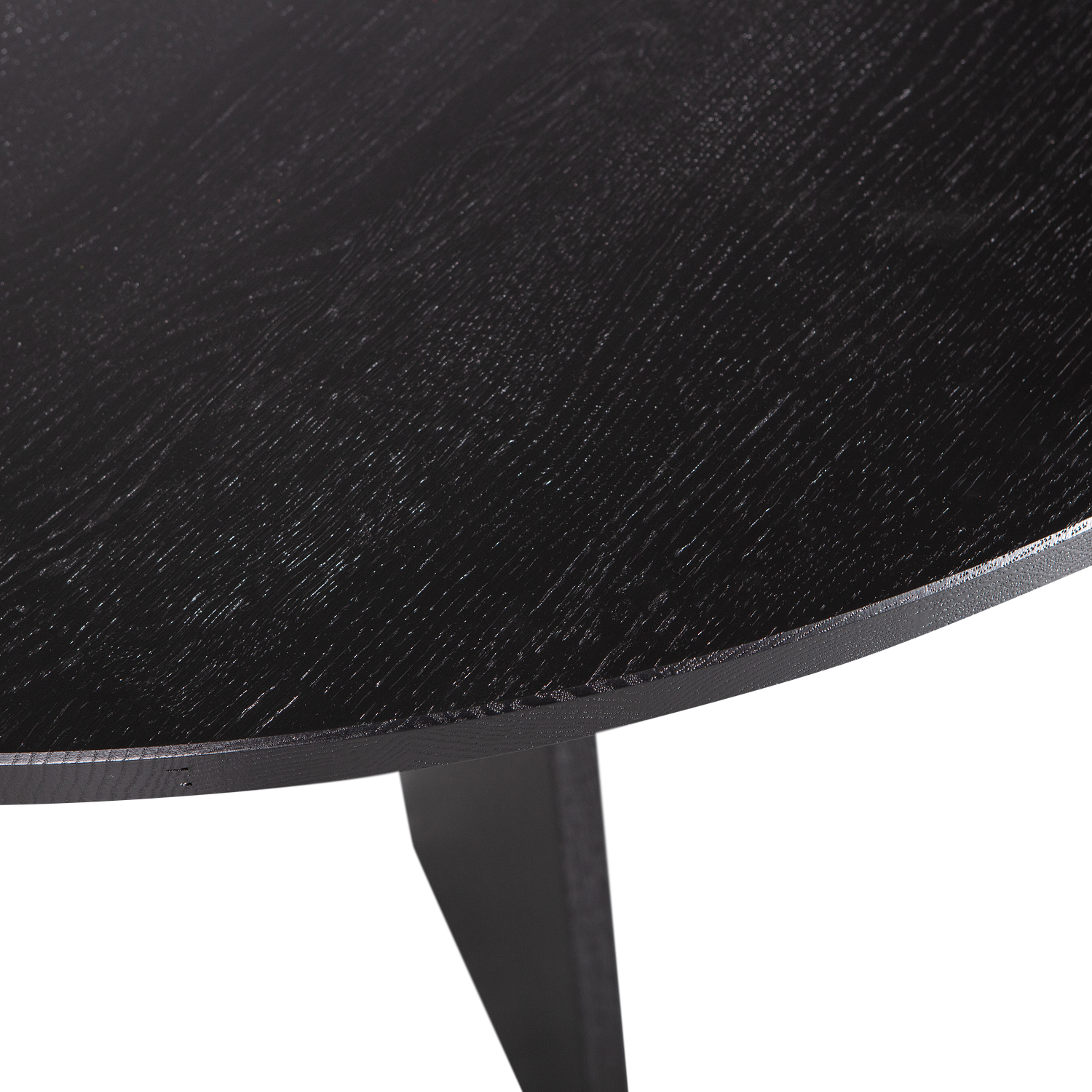 Fries Dining Table Oak Wood Black Ø 129cm 4