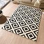 Carpet Diamond Polypropylene Black Beige 80 x 150 cm 2
