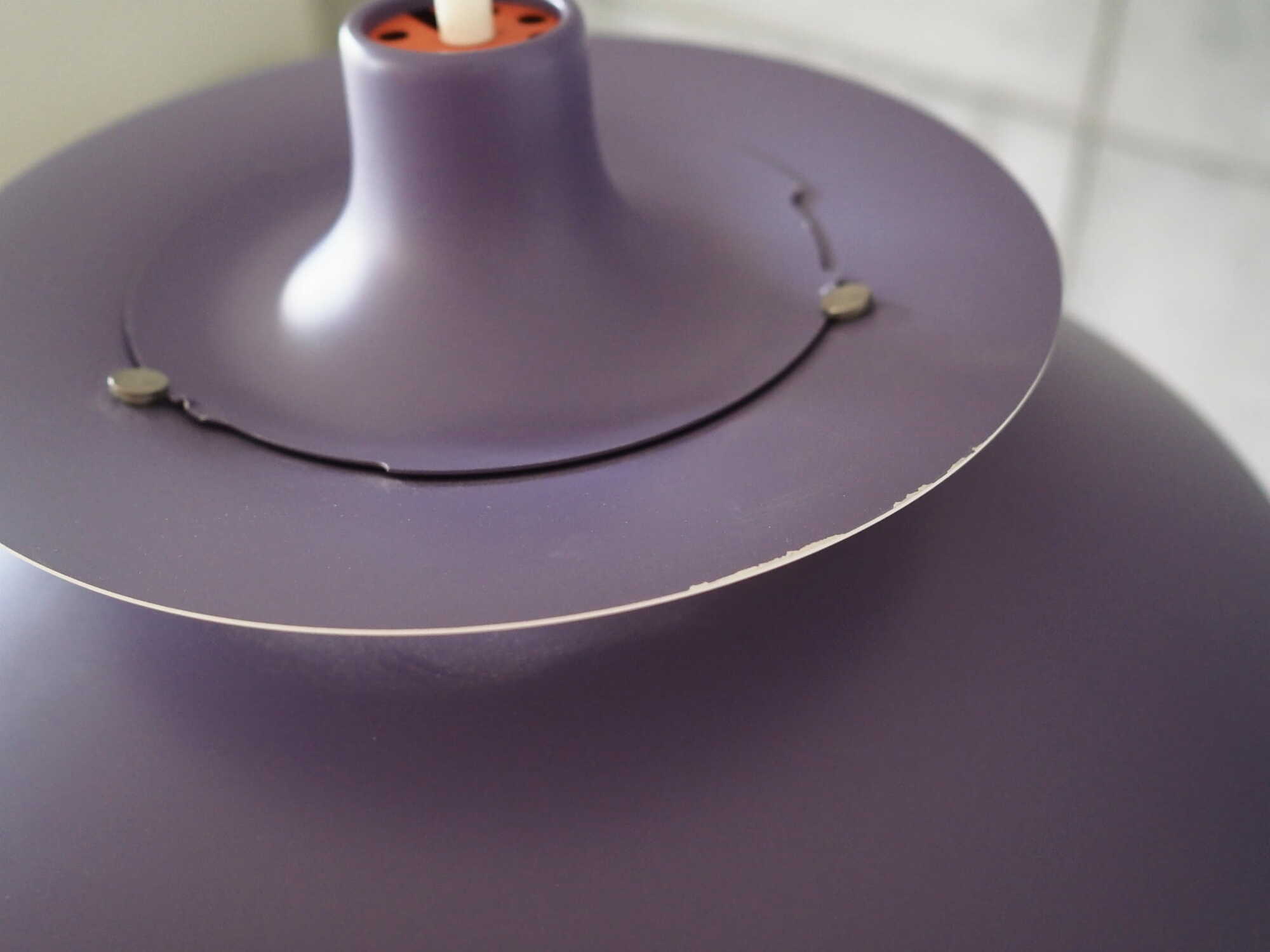 Vintage Pendant Lamp Metal Purple 1970s 4