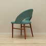 Vintage chair teak wood textile turquoise 1970s 3