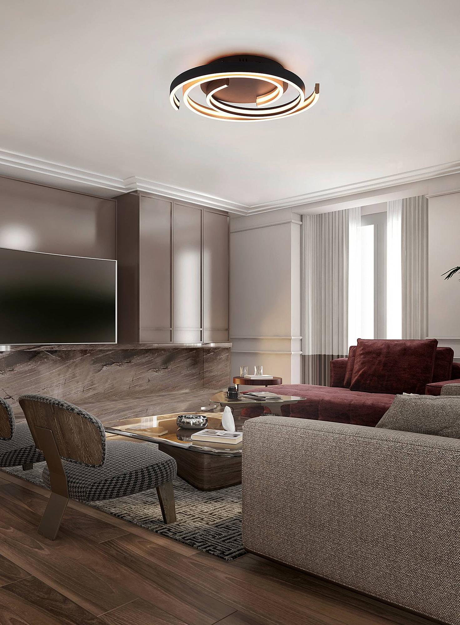 LED-Deckenleuchte Caya Schwarz Ø 50cm 2
