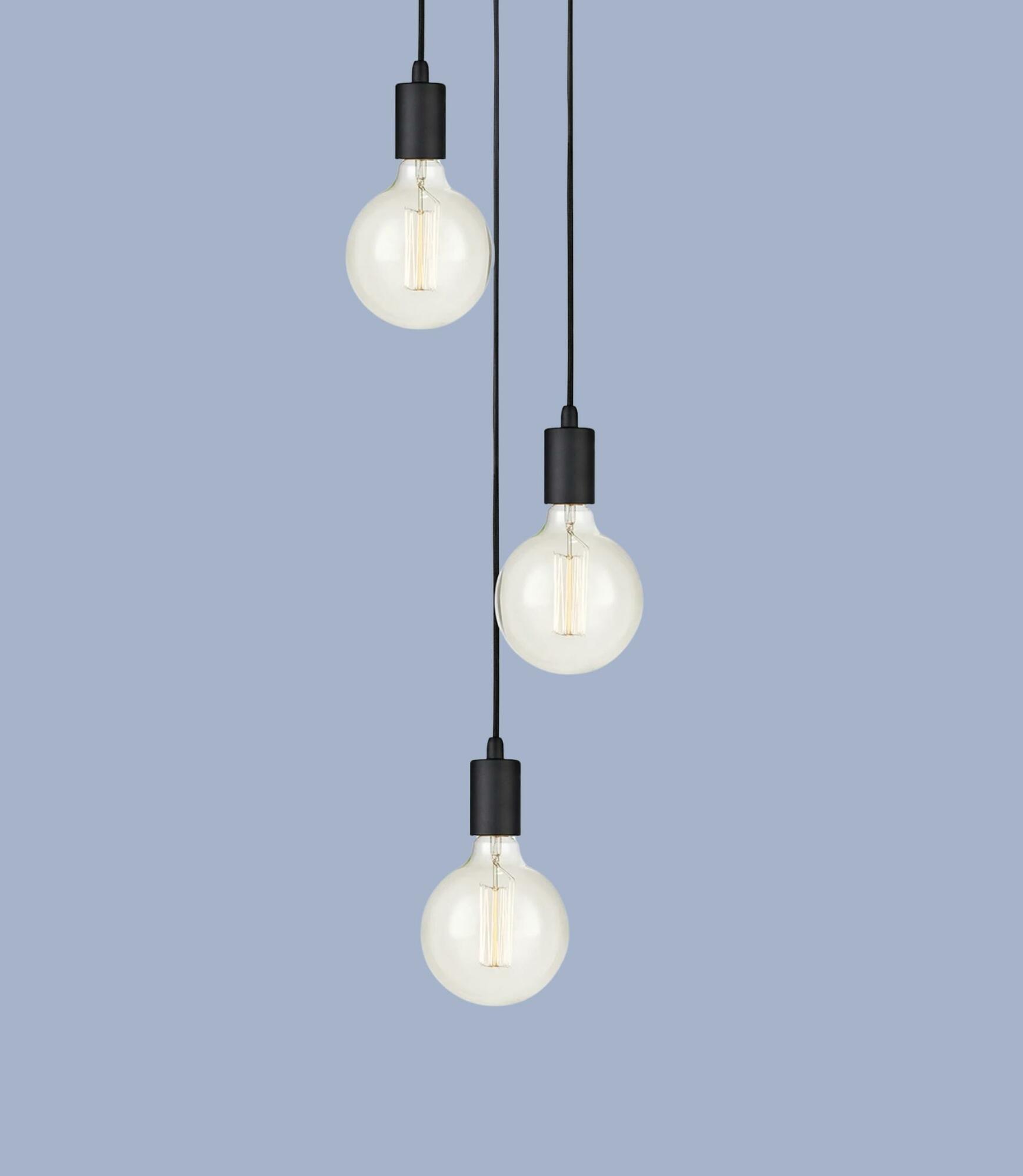 Pendant lamp 3-light Black 0