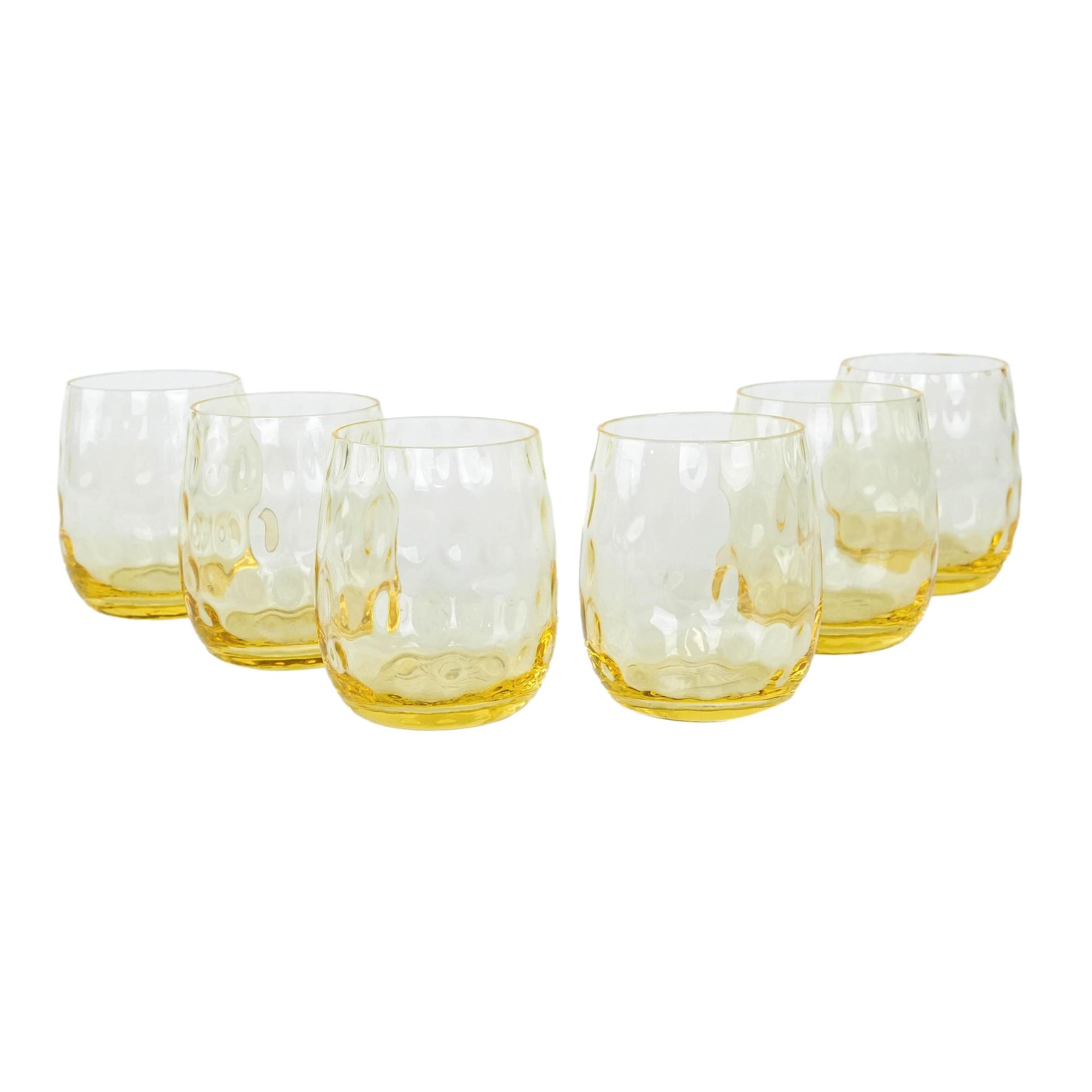 Glass Set 6-Piece Yellow Transparent 1970s 0