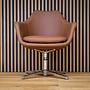 Artemia Swivel Armchair Faux Leather Brown 1