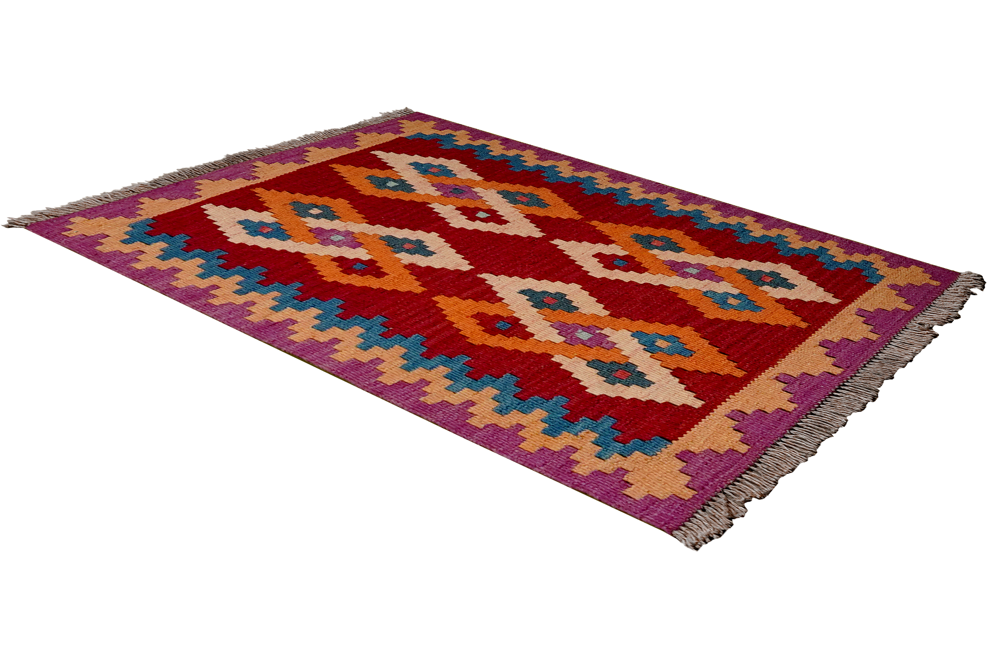 Kelim Gashgai Carpet Wool Red 2