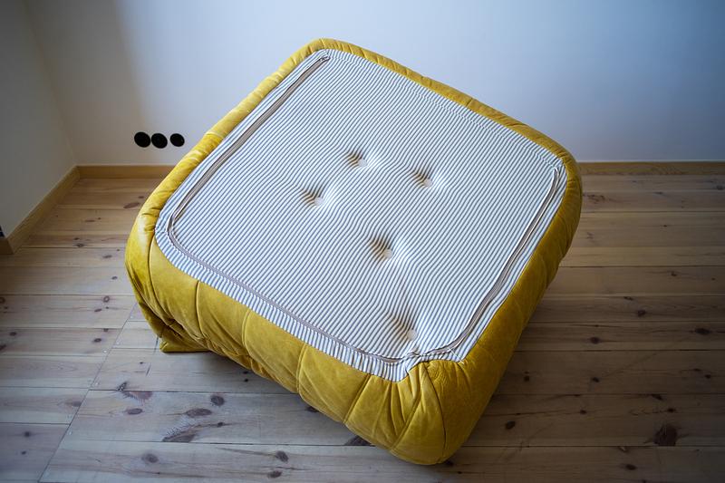 Togo Set Lounge 5 pezzi pelle Pull-Up giallo 7