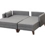 Schlafsofa Récamiere Rechts & Hocker Grau 8