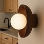 Hand Wall Lamp S Walnut Wood Brown 3