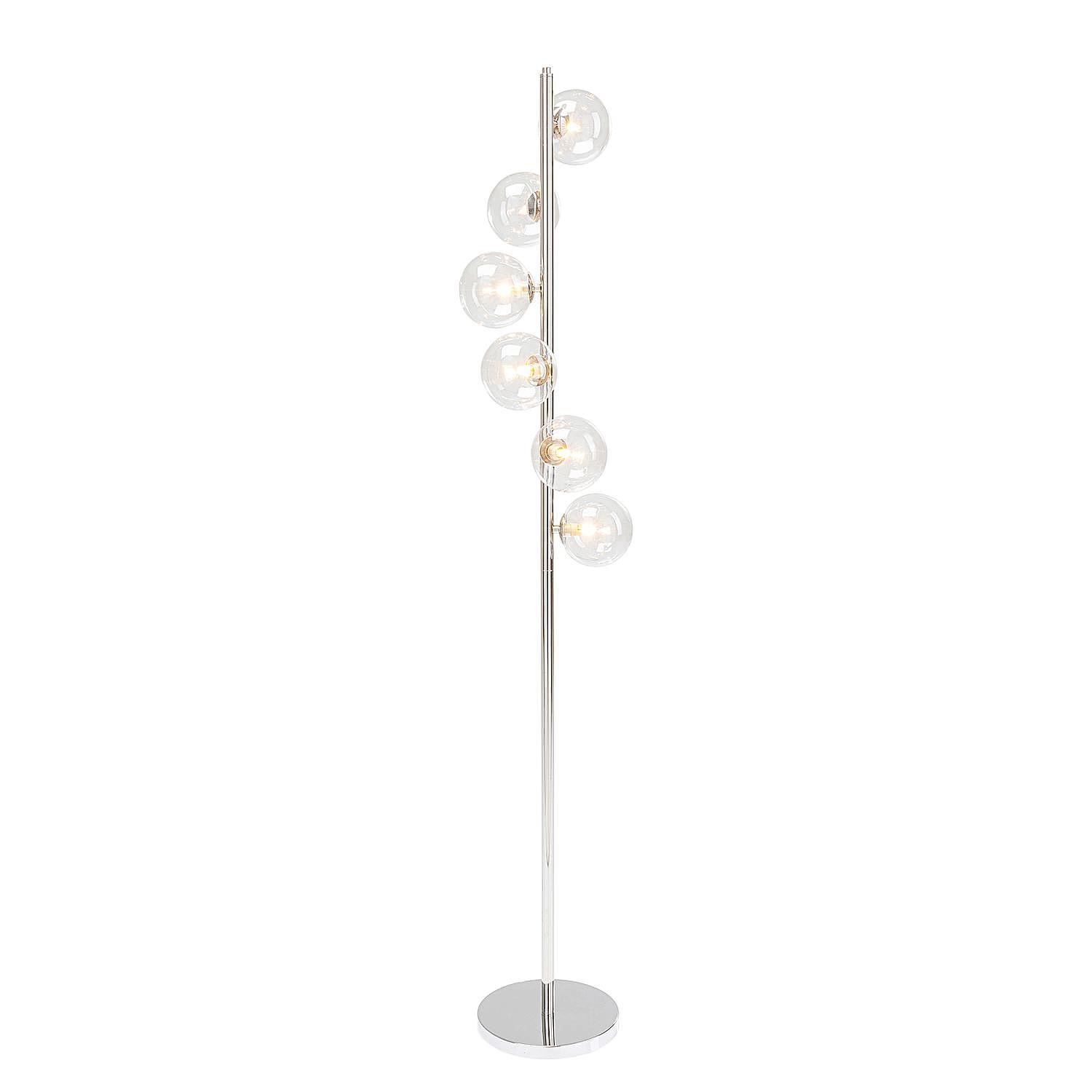 6-Flammig Stehleuchte Scala Balls Stahl Glas Silber 0