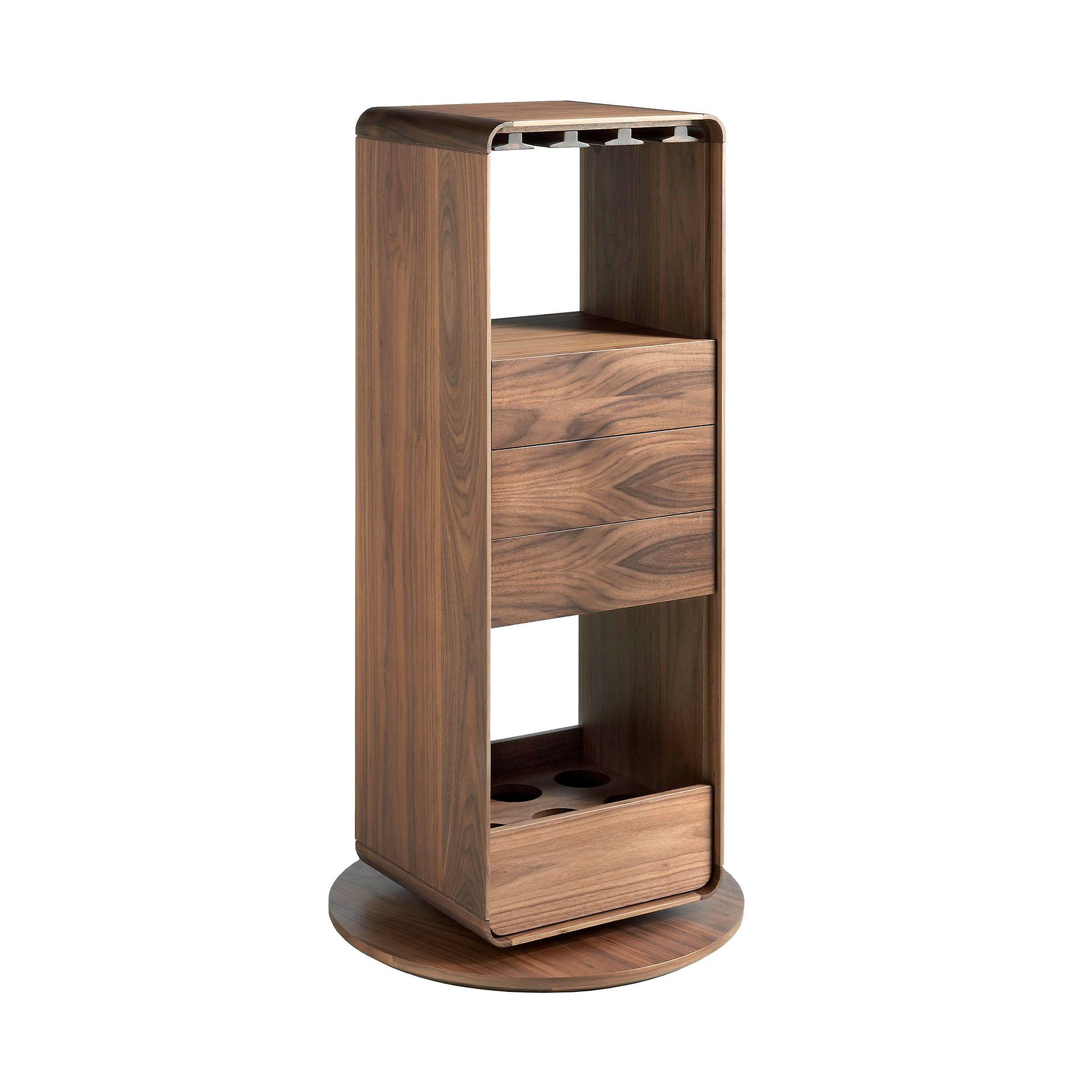 Mobile bar girevole in legno di noce 0