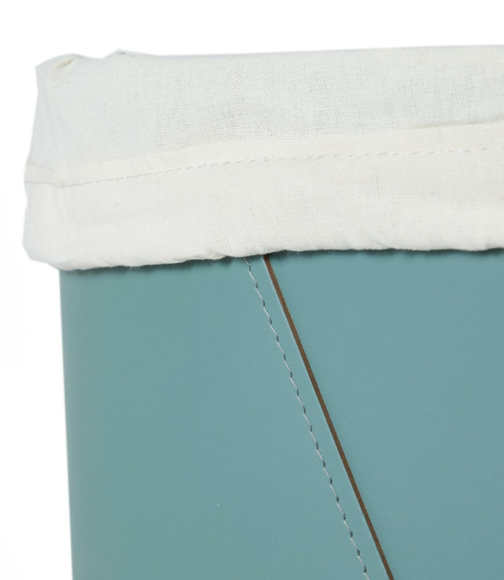 Premium Wäschekorb aus 100% Recyceltem Leder Eukalyptus 2