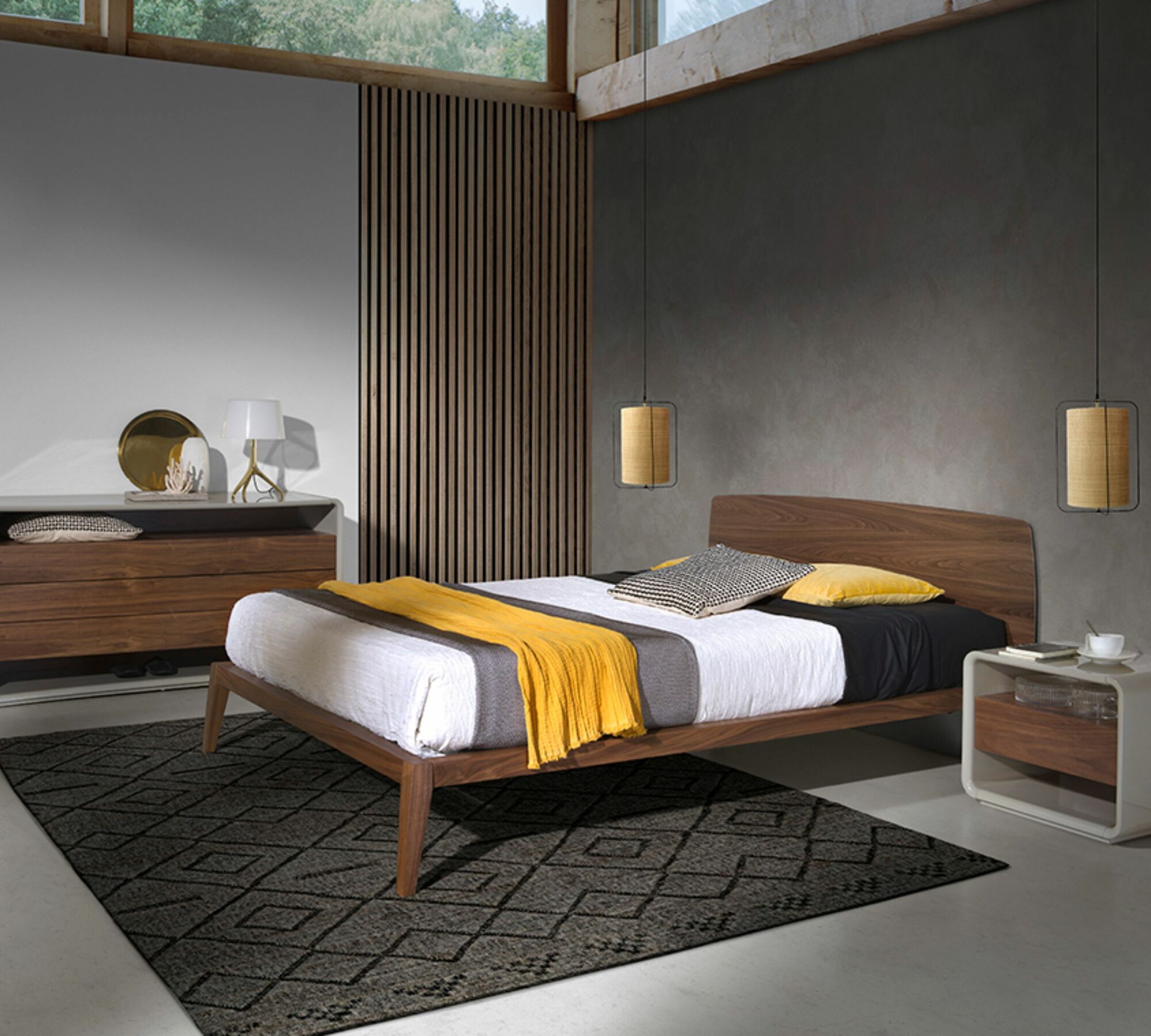 Bett Walnussholz Braun  2