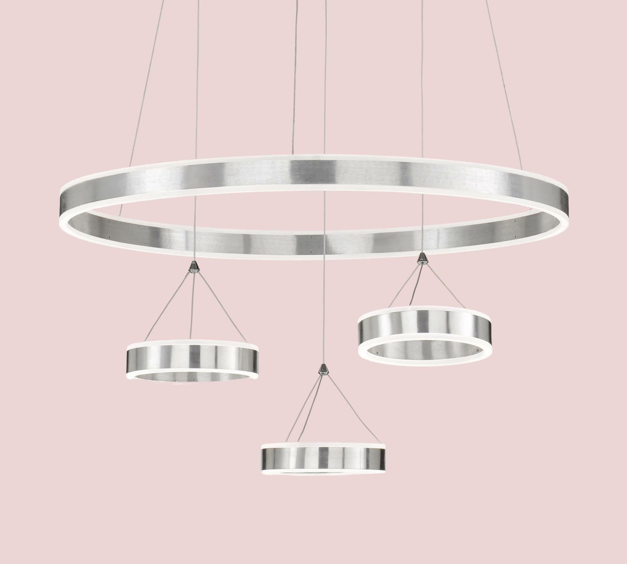 LED-Pendelleuchte Metall Silber 0