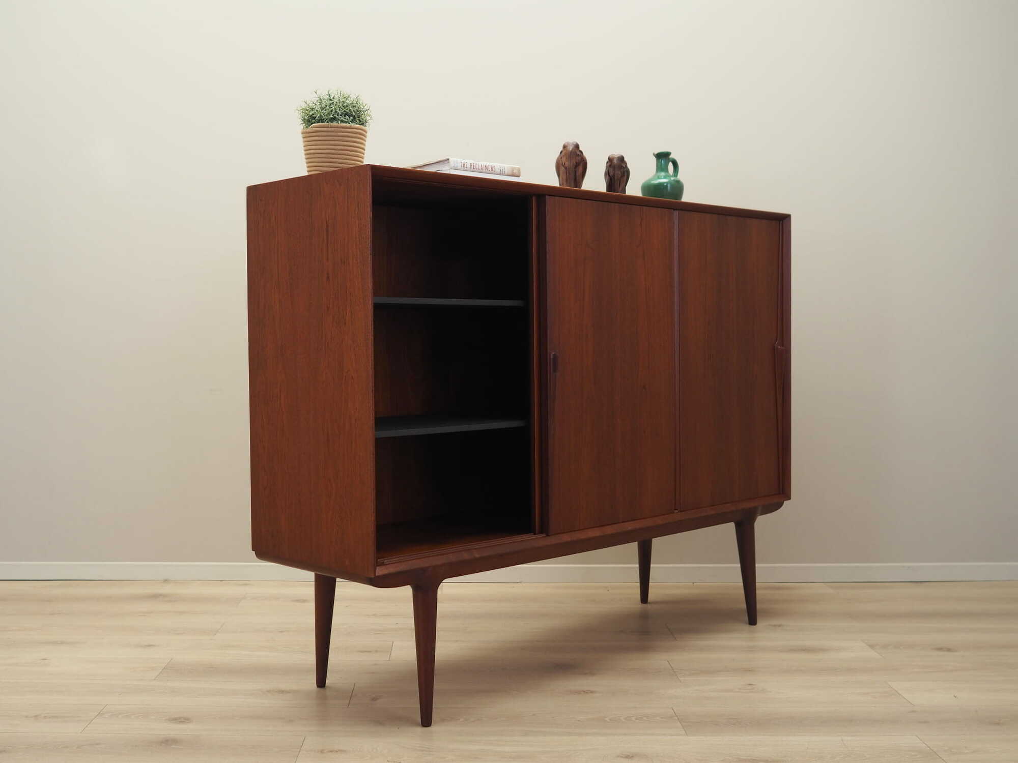 Vintage Highboard Teakholz Braun 1970er Jahre 6