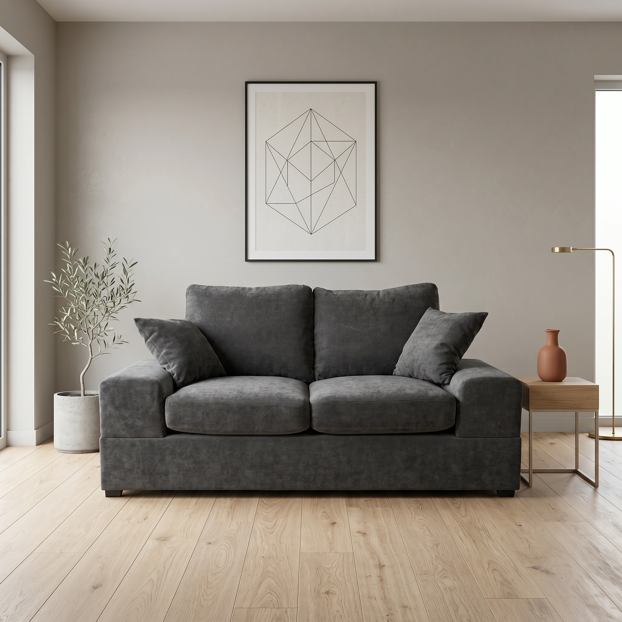 Flayr Sofa 2-Sitzer Textil Grau 0